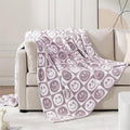 WRENSONGE Checkered Throw Blanket Lilac Smiling Face Soft Cozy Fluffy Warm Hand by WRENSONGE