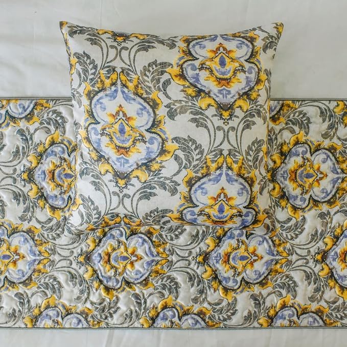 The HomeCentric King/Queen/Twin Grey Decorative King 90"x18" Bed Runner - Image 2