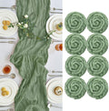 IVAPUPU 8 Pcs Cheesecloth Table Runner - 10ft Sage Green Boho Gauze Cheese by IVAPUPU