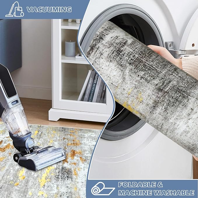 Runner Rug Washable 3x77 FT, Non Slip Rubber Backing Abstract Carpet, Soft Area - Image 5