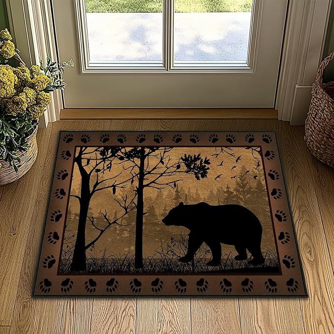 Vintage Entryway Rug 2x3 Washable Kitchen Rug Ulta-Thin Non-Slip Low Pile by Unknown