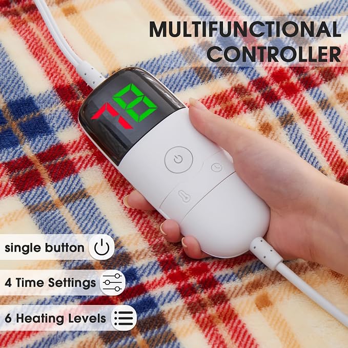 Heated Electric Blanket Full Size, 72X84 Heating Blanket, Fast Heating Washable - Image 3