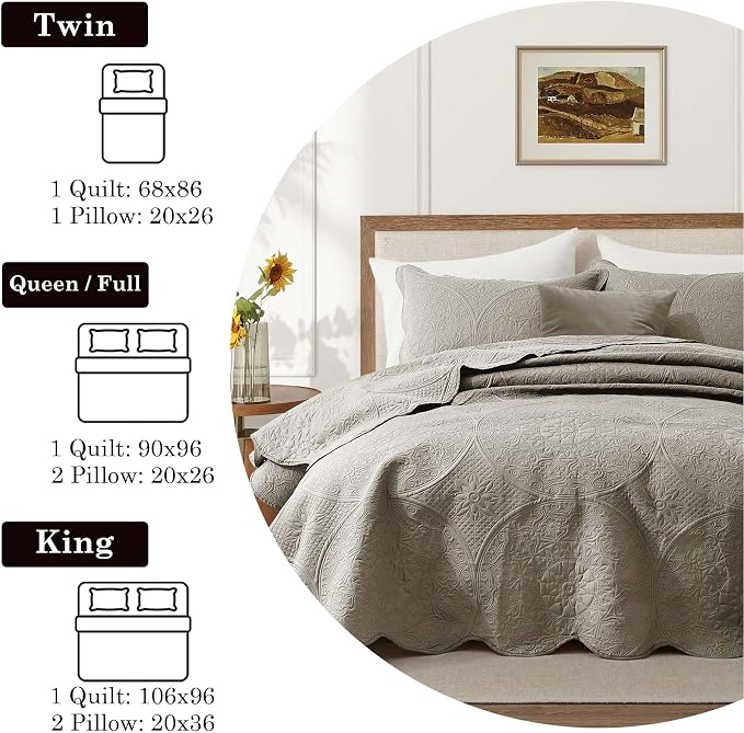 IR Imperial Rooms 8 Pack Quilt King Size Bedding - Image 9