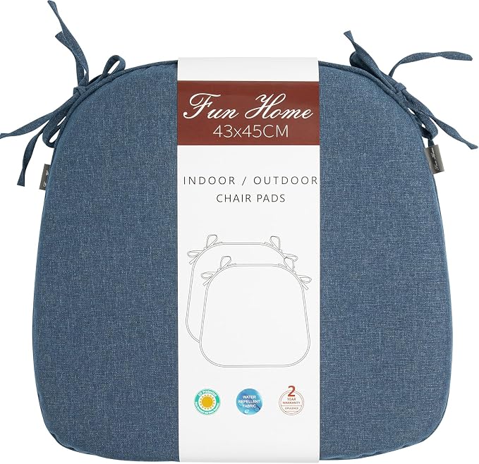 Outdoor Chair Cushions Set of 2, Patio Seat Cushion 17"x16"x2", U-Shaped Dining - Image 3