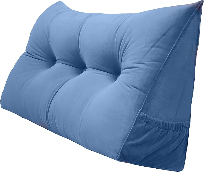 Triangular Reading Bed Rest Pillow Large Bolster Cushion Headboard Backrest by PEACHWELL