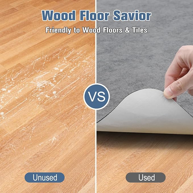 Corduroy Office Chair Mat for Hardwood Floor, Large Anti-Slip Backing Low-Pile - Image 3