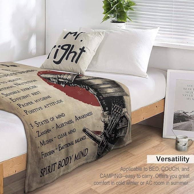 Samurai Warrior Blanket Japanese Samurai Throw Blanket Samurai Gifts - Image 5