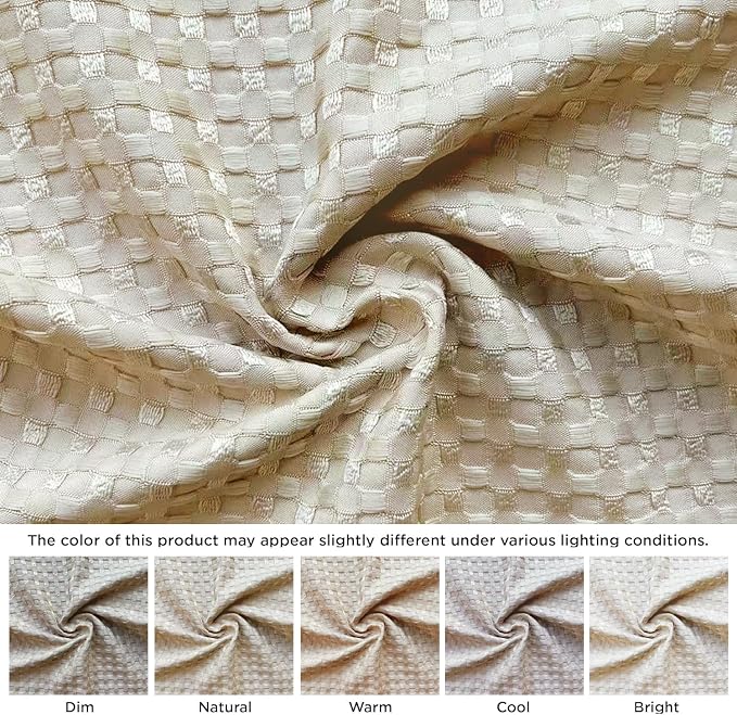 MIYE Pleated Waffle Weave Bed Skirt, Tailored Dust Ruffle 18 Inch Drop Easy Fit - Image 2