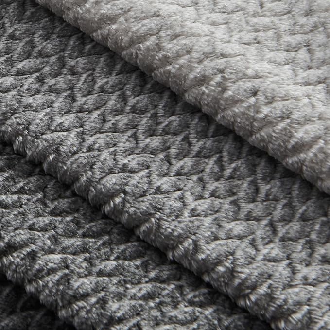 NEWCOSPLAY Super Soft Throw Blanket Ombre Dark Grey Premium Silky Flannel - Image 6