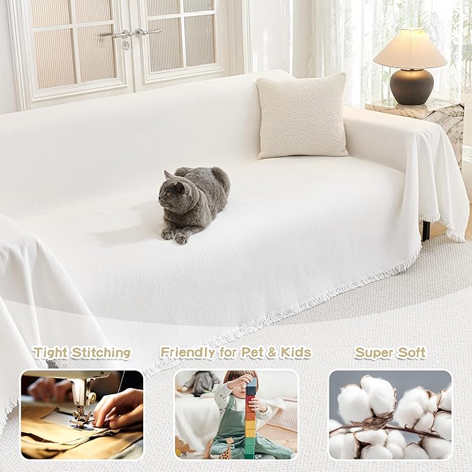 MYSKY HOME Sofa Covers for 2 Cushion Couch L Shaped Couch Cover Washable Couch - Image 2