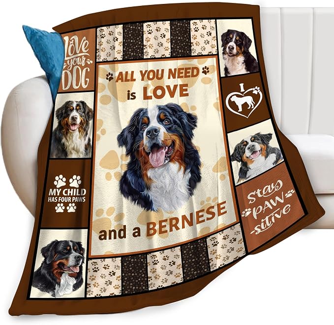 Bernese Mountain Dog Print Blanket Best Dog Pet Animal Throw Blankets by feorafei