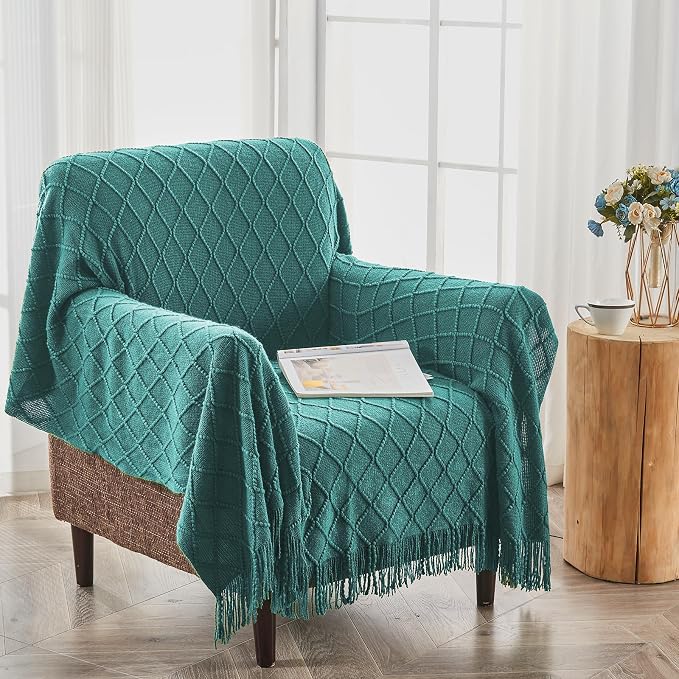 inhand Knitted Throw Blankets for Couch and Bed, Soft Cozy Knit Blanket - Image 4
