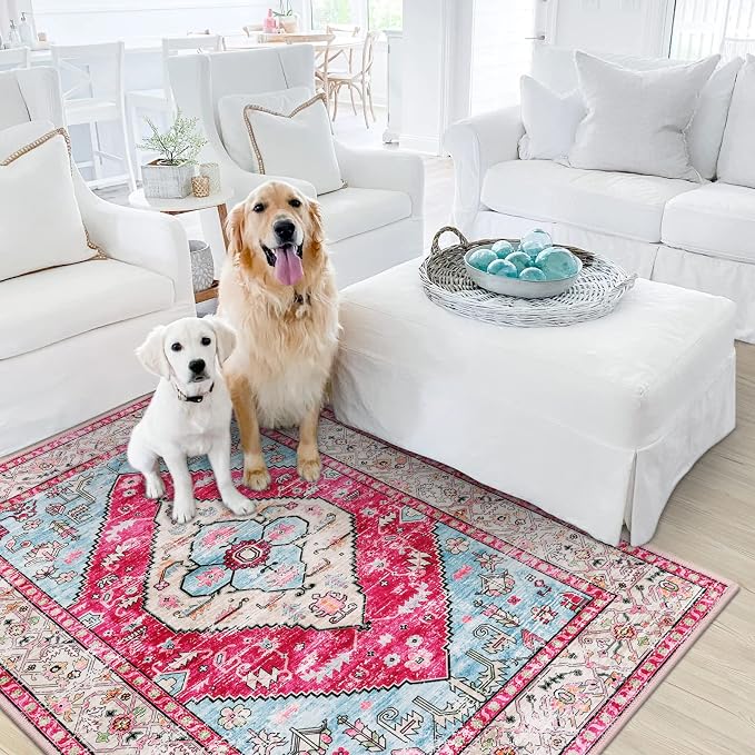 Lahome Boho Round Rug - 5Ft Washable Area Rug - Image 7
