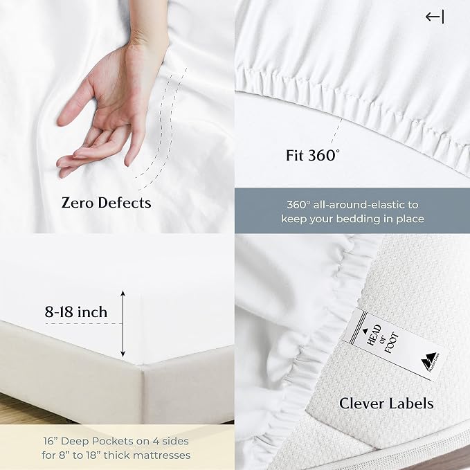 Mayfair Linen Twin Sheet Sets Cotton - Image 6