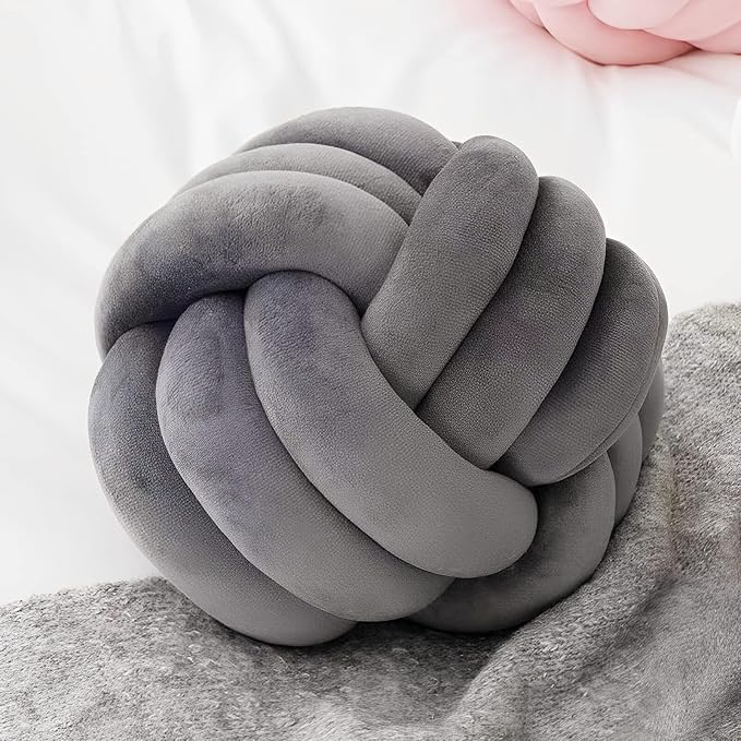 Knot Ball Pillows, Round Throw Pillow Cushion Home Decoration Soft Plush Pillow - Image 2