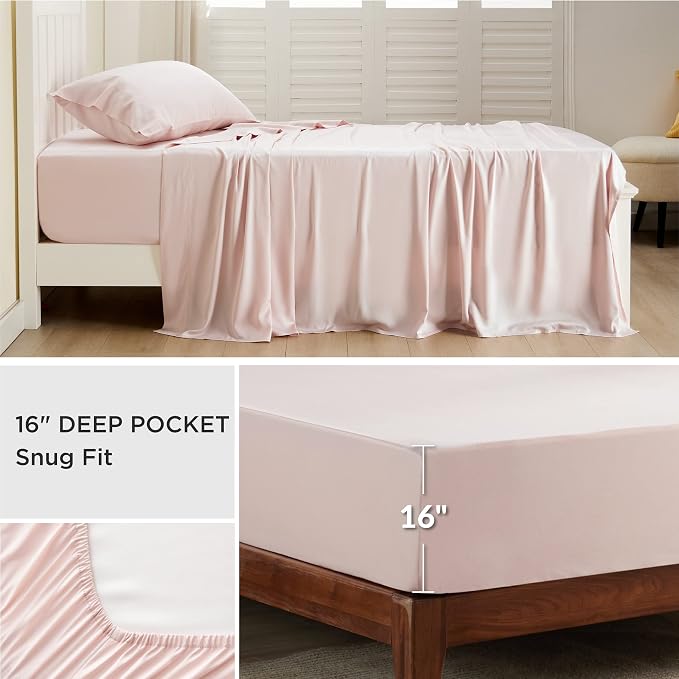 Bedsure Cooling Sheets Twin XL, Rayon Derived from Bamboo, Breathable & Soft - Image 4