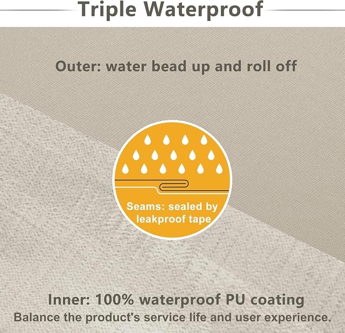 Favoyard Patio Chair Cushions 22 x 22 x 3 Inch Waterproof Outdoor Seat Cushions - Image 4