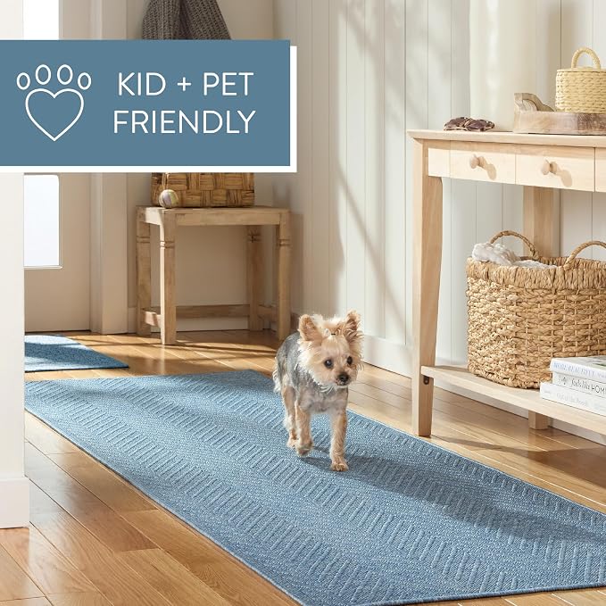 TOWN & COUNTRY BASICS Pax Herringbone Textured Solid Everwash® Washable Area Rug - Image 8