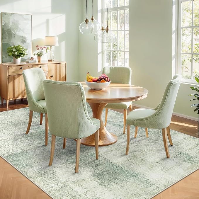 5x7 Area Rugs for Living Room: Washable Rug Modern Abstract Neutral Soft Rugs - Image 7