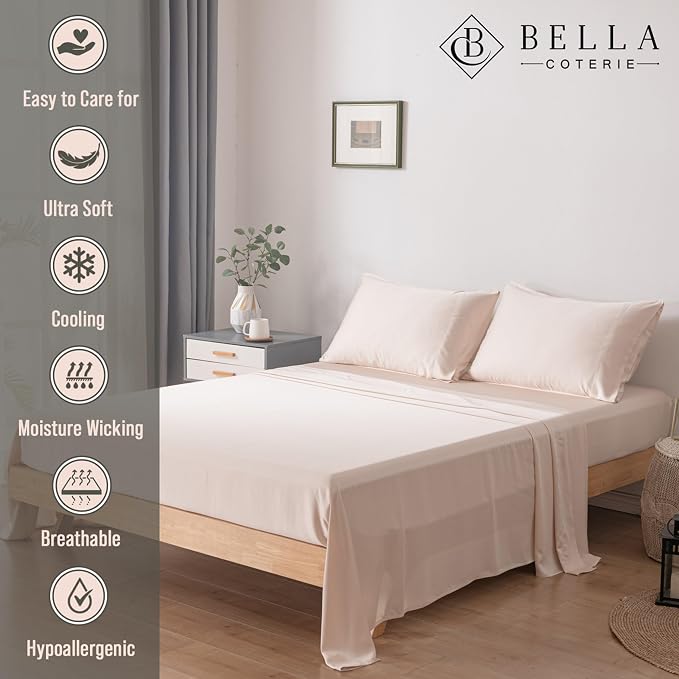 Bella Coterie Luxury Bamboo Viscose Twin Size Sheet Set | 100% Organically - Image 2