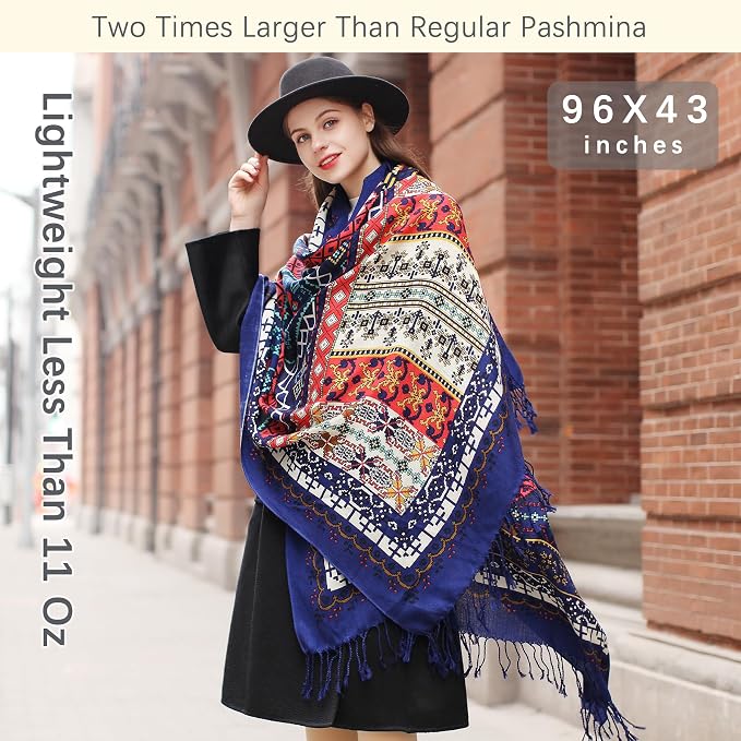 DANA XU 100% Merino Wool Pashmina Shawl - Image 6