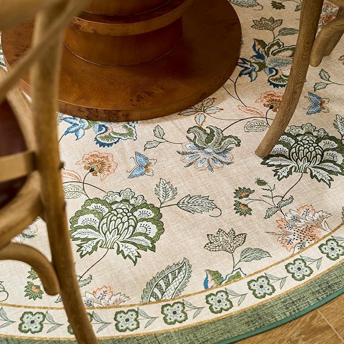 jinchan Elora 4ft Floral Round Rug - Image 6