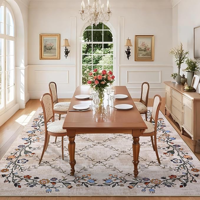 Garveehome 5x7 Washable Floral Area Rugs - Image 2