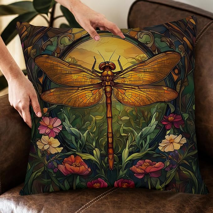 YOU FOUND ME William Morris Abstract Vintage Floral Dragonfly Design Throw - Image 7