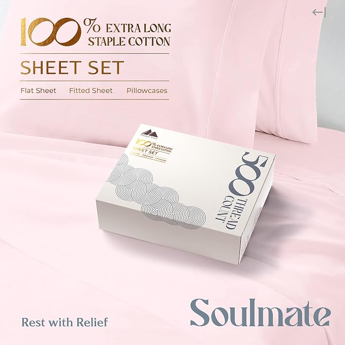 Mayfair Linen 500 Thread Count California King Cotton Sheets - Image 3