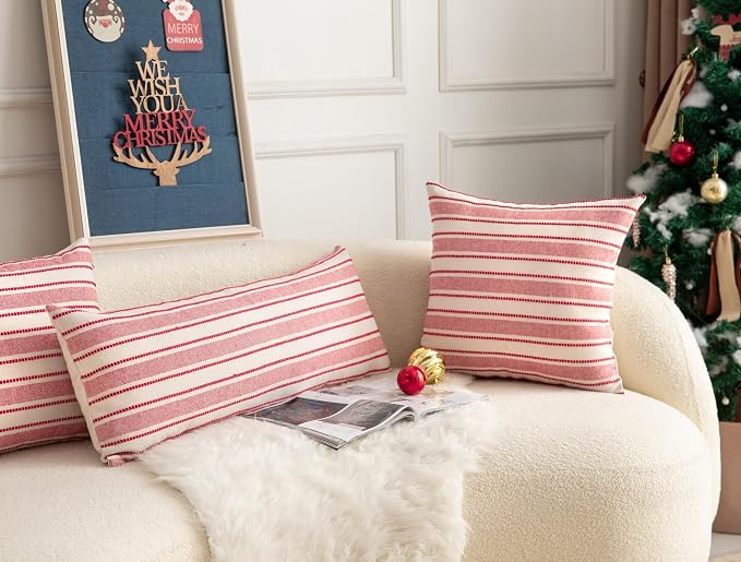 Christmas Lumbar Pillow Covers, Boho Textured Long Accent Pillow Case, Chair - Image 5
