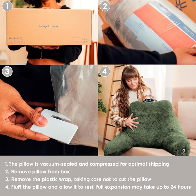 Nestl Fur Reading Pillow with Laptop Lap Desk, Stylish Back Pillow - Image 9
