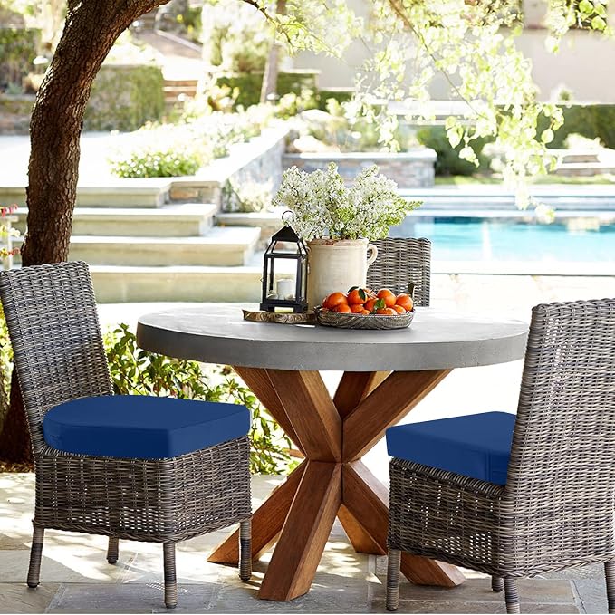 idee-home Outdoor Chair Cushions Set of 2, Thick 17" x 17" x 3" Patio Chair - Image 7