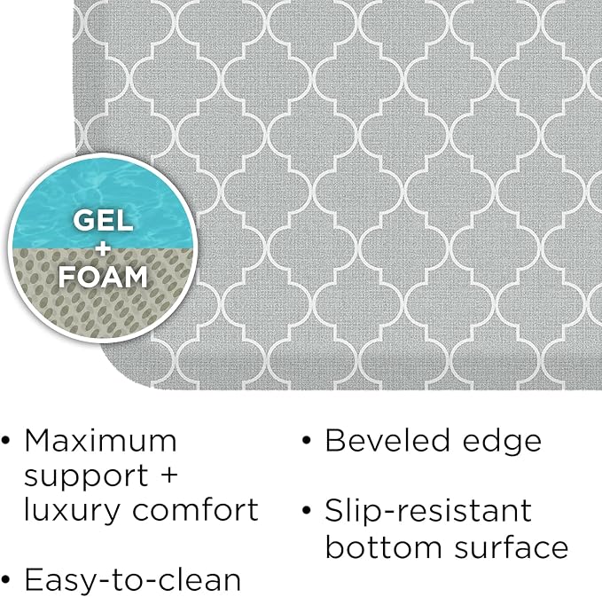 GelPro Elite Premier Anti-Fatigue Kitchen Comfort Floor Mat, Lattice Light Grey - Image 5