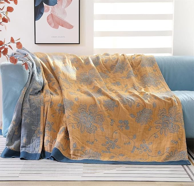 Boho Throw Blanket 100% Cotton Blankets, Super Soft Cozy Warm Blanket, Cotton - Image 2