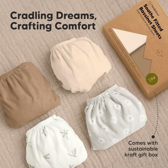 2-Pack Organic Bassinet Sheets for Girls, Boys - Image 9