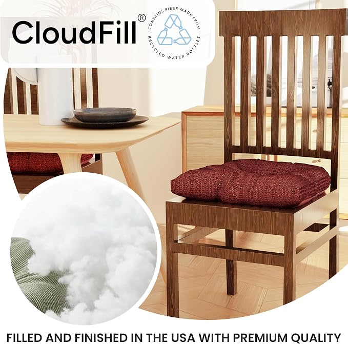 Klear Vu Gripper Overstuffed Universal Non-Slip Dining Chair Cushions - Image 4