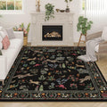 Rugcomf Living Room Rug 5x7 Rug Machine Washable Boho Area Rug Non Slip Floral by Rugcomf