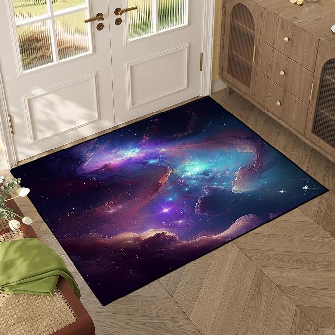 Galaxy Area Rug for Kids Boys Girls Bedroom Living Room Carpet Nebula Vortex - Image 5