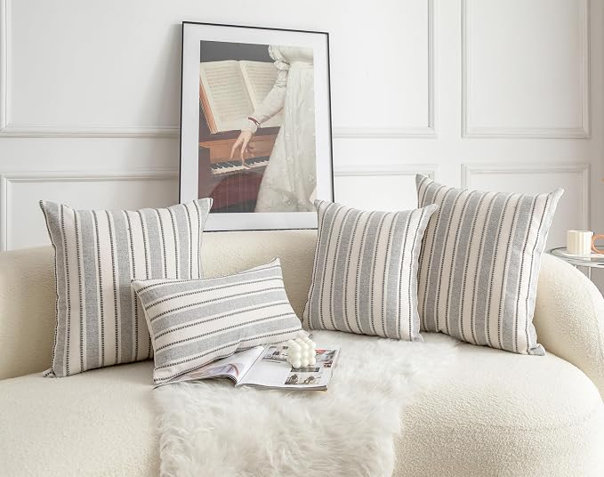 Decorative Boho Throw Pillow Covers, Farmhouse Textured Pillow Case, 18 x 18 - Image 6