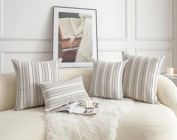 Decorative Boho Throw Pillow Covers, Farmhouse Textured Pillow Case, 20 x 20 - Image 7
