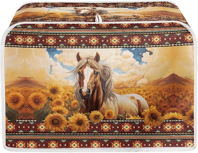 Aztec Horse Sunflower Printed Oven Cover Toaster Cover by Baxinh