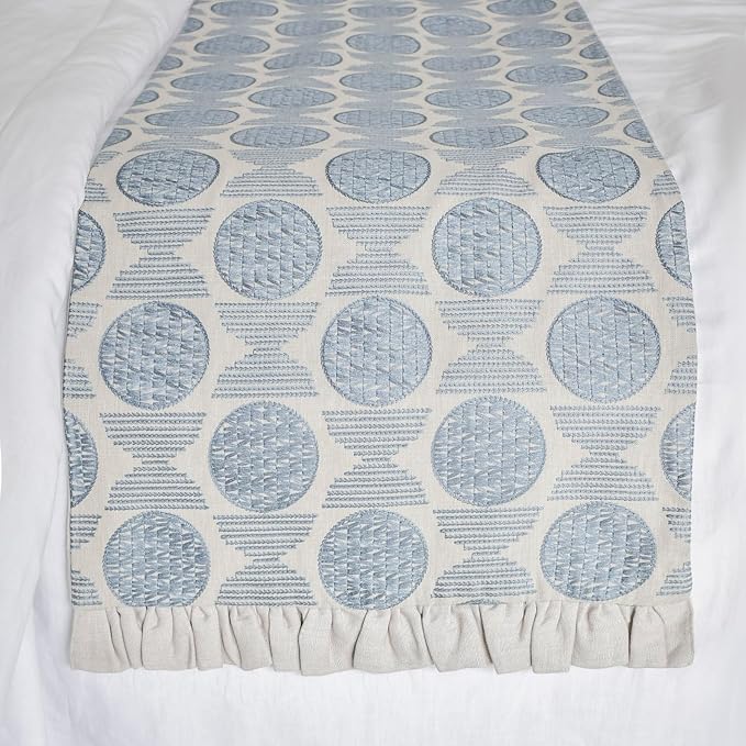 The HomeCentric King/Queen/Twin Blue Decorative Bed Runner Twin 53"x18" Bed - Image 4