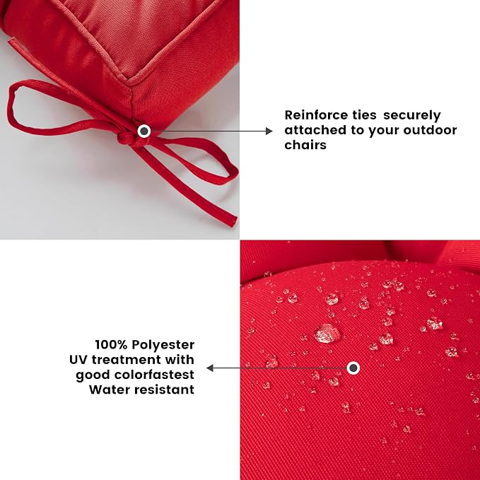 ARTPLAN Outdoor Seat Cushion, Square Thick Tufted Pure Chair Cushion - Image 5