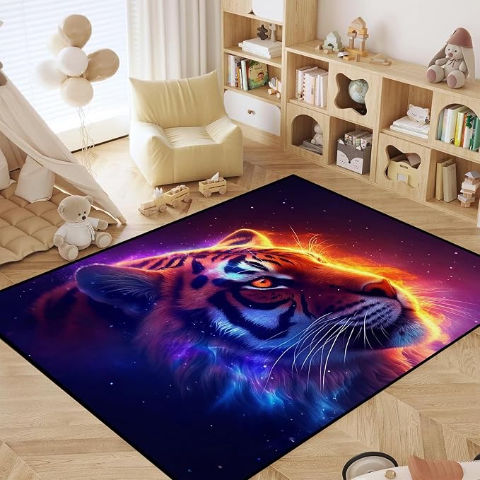 Galaxy Tiger Rug Large 3D Fierce Tigers Area Rugs - Image 4