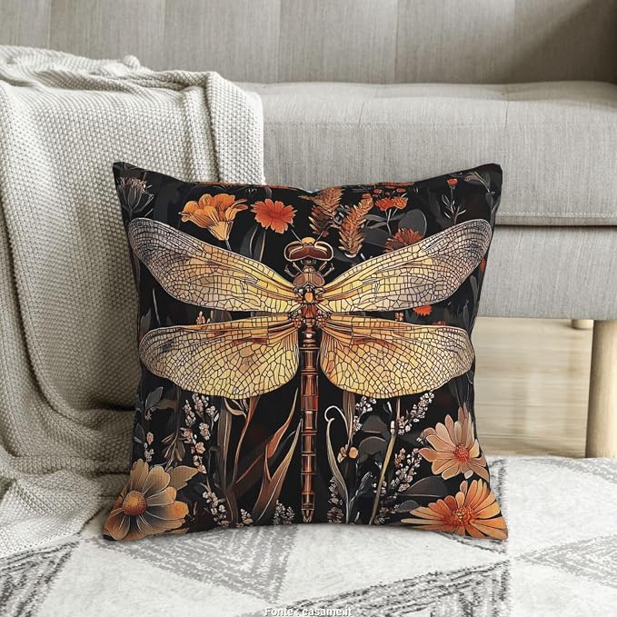 William Morris Abstract Vintage Floral Dragonfly Design 18x18 inches Throw - Image 6
