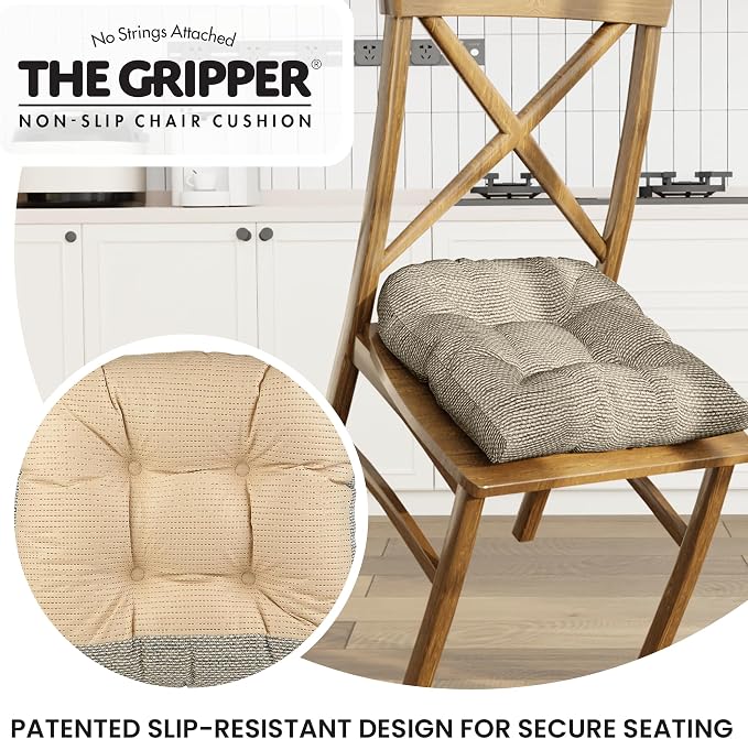 Klear Vu Gripper Overstuffed Universal Non-Slip Dining Chair Cushions - Image 5