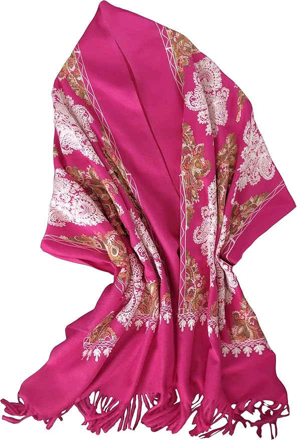 Urban CoCo Women's Embroidered Tassel Long Shawl Oversize Scarf Wraps - Image 2