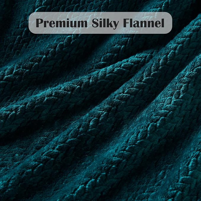 NEWCOSPLAY Super Soft Throw Blanket Dark Teal Premium Silky Flannel Fleece - Image 5