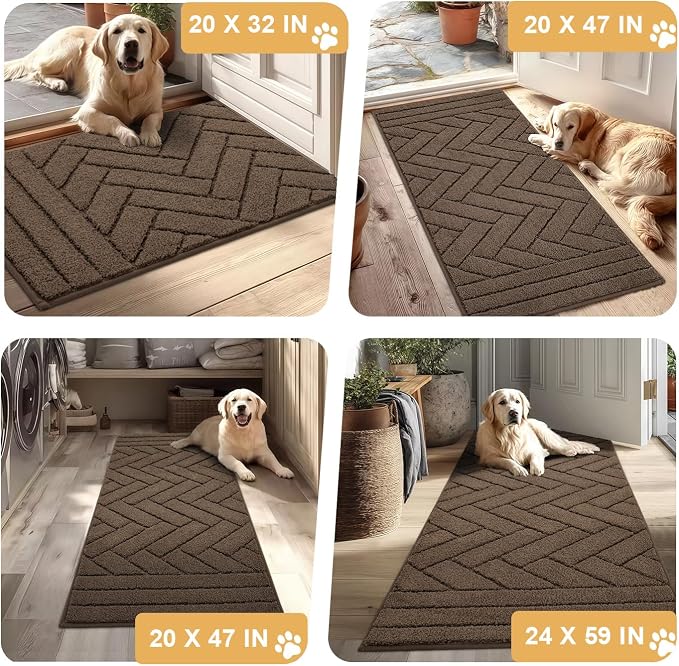 Tindbea Dog Mat for Muddy Paws, Absorbs Moisture Dirt Non-Slip Washable Mud Mat - Image 6