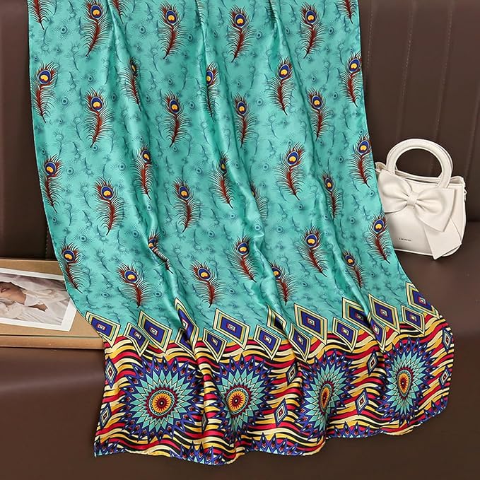 Fashion Scarves Scarf 100% Silk Feeling Scarf Silk Like Scarves Long - Image 6
